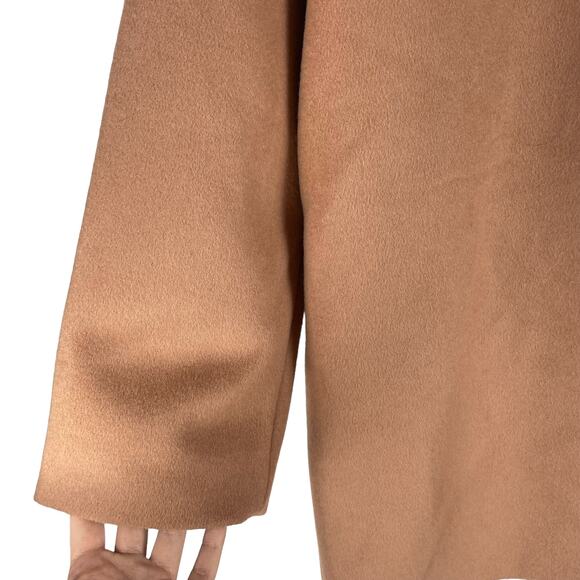 Express Wool Blend Cocoon Coat Snap Button Camel Tan Size L - Picture 8 of 9